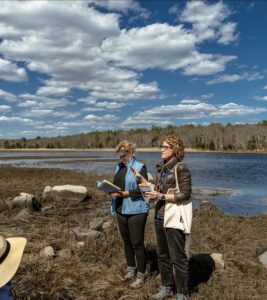 Walking book tour on the marsh